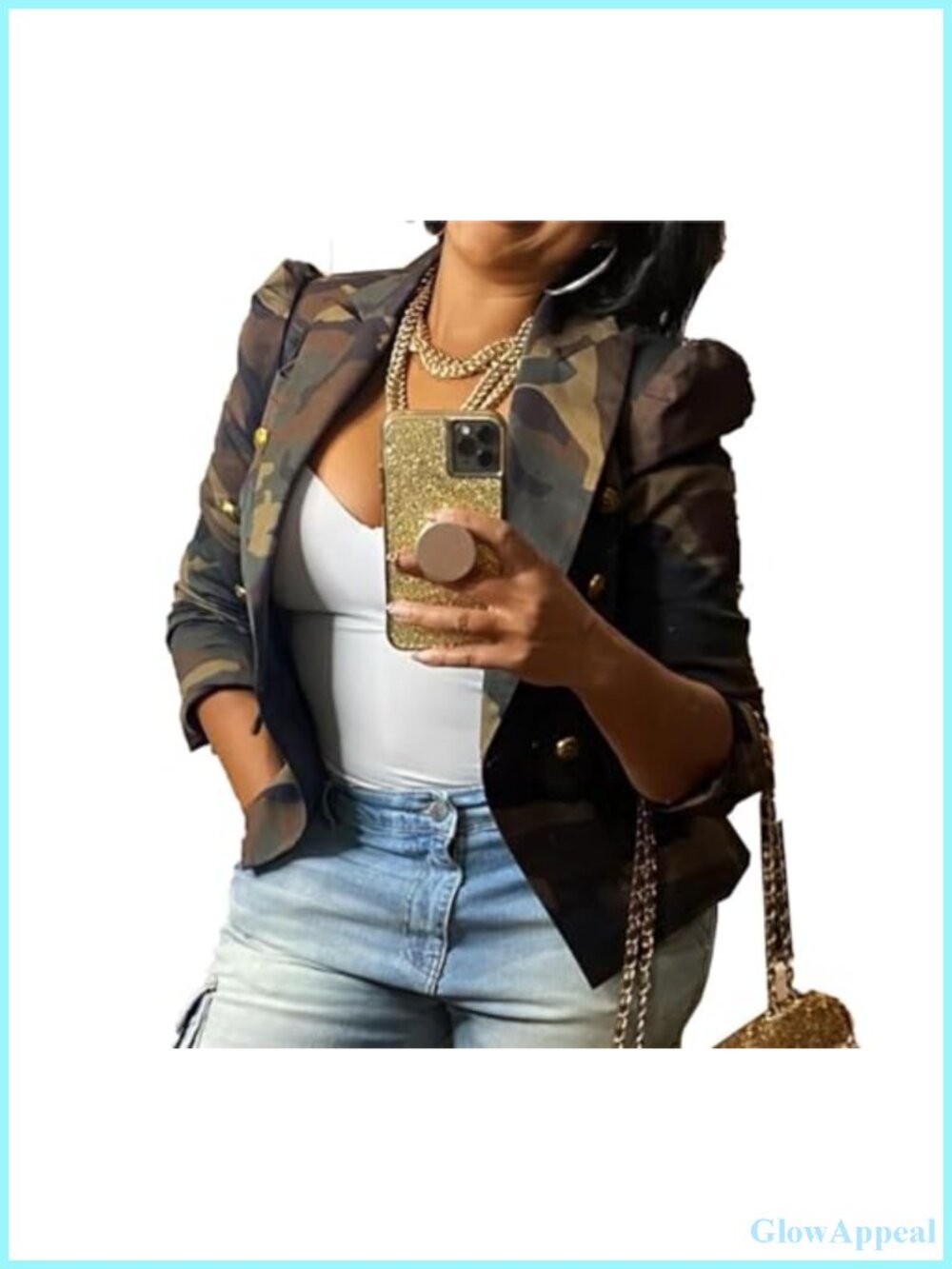 Cropped Camo Jacket for Women Lightweight Fall Army Fatigue Military Coat